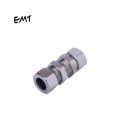 Straight bulkhead reducing intermediate press tube fittings 2 ferrules union compression connectors